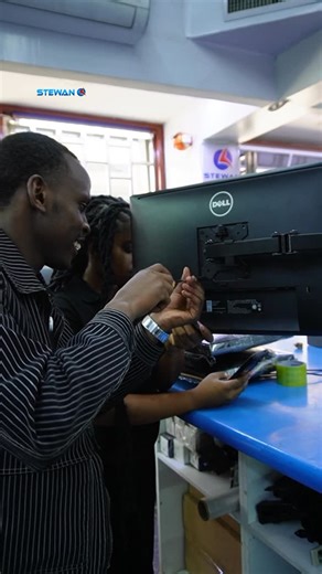 Stewan Comps | Two 24-inch monitors. One clean setup. Watch how. 🖥️🔧 We’re connecting both screens to a single dual monitor stand—saving desk space,... | Instagram