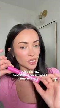 trying the NEW Too Faced Ribbon Wrapped Tubing mascara 👀🎀 #mascara #newmakeup