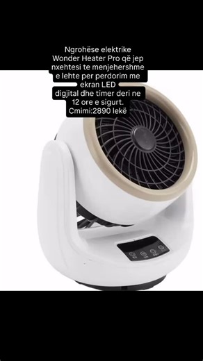 Shporta_juaj.al on Instagram: "Ngrohëse elektrike Wonder Heater Pro që jep nxehtesi te menjehershme e lehte per perdorim me ekran LED digjital dhe timer deri ne 12 ore e sigurt. Transporti 200 lekë Ngiyra: E bardhe. • Fuqia: 1500W. • Me telekomandë. • Me 3 nivele komandimi. Porosit në Dm📥"