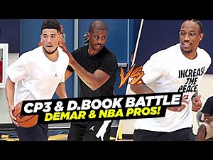 Chris Paul & Devin Booker GO AT IT vs DeMar DeRozan & NBA Pros at CP3 Elite Guard Camp!