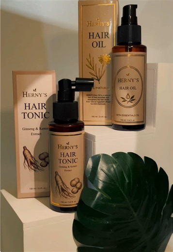 Ready stok! 💁‍♀️ Hair Tonic dan Hair Oil by Hernys 100ml! 🌱💆‍♀️ Bikin rambut kamu sehat, kuat, dan bercahaya! 💫 Dapatkan sekarang dan rasakan perbedaannya! #healtyhairhealtylife! #Hernys #haircareroutine #HairTonic #hairoil