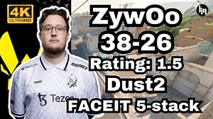 ZywOo (38-26) 五排天梯加时 强行焦灼局 Dust2 POV | 2025.01.09 | CS2 POV