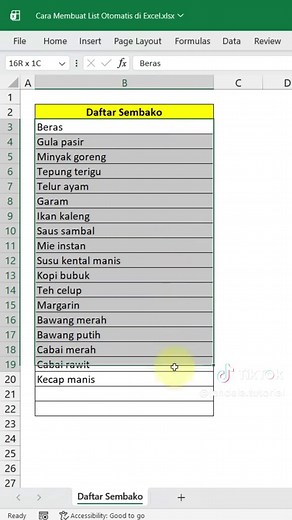 Cara Membuat Daftar Otomatis di Excel dengan Custom Format