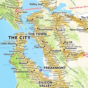 San Francisco Bay Area map according to Urban Dictionary