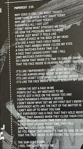 Linkin Park “ Papercut/Lyrics” & G.Ybarra -sharing is caring
