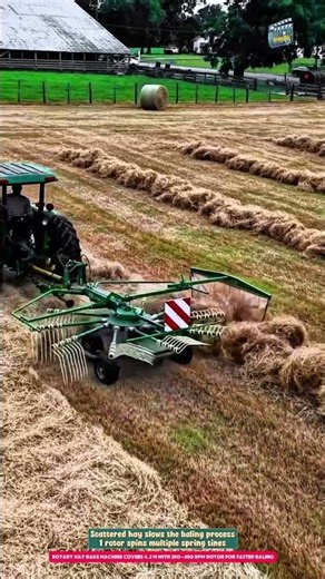 Rotary Hay Rake Machine Covers 4.2 m with 350–450 rpm Rotor for Faster Baling