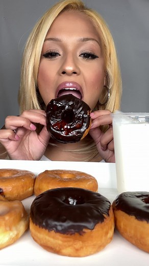 Chocolate Frosted Donuts Mukbang: Crunchy ASMR Eating Show