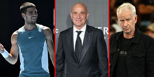 Carlos Alcaraz brings back Andre Agassi's iconic Nike shoes in special tribute at Australian Open a year after flaunting John McEnroe's kicks