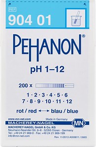 pH test strips, PEHANON 1–12, for colored samples