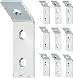 Corner Angle Bracket, 10 Pieces 1-5/8" Channel Angle Bracket Strut Fitting with 3 Holes, 45 Degrees Angled Shelf Bracket, Metal Corner Brace Framing Connector