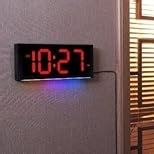 Large Digital Wall Clock 12", Digital Clock with Full Screen Display, 12 RGB Colors Changing Remote Control, DST, Wall Clock with Night Lights for Elderly Living Room Bedroom Office Gaming Room Decor