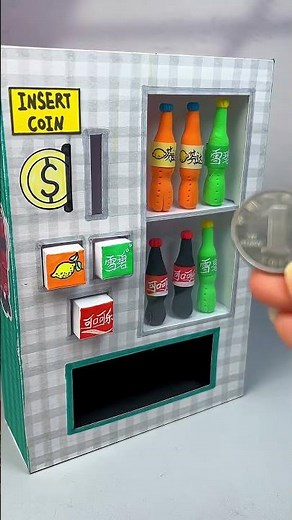 DIY Working Soda Vending Machine with Paper _ Paper Craft Ideas #shorts #papercraft