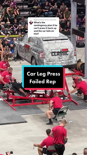 Replying to @Hector Cruz The car is secured so it doesn’t fall but there was an automatic lift for after a competitor failed a rep #homegym #basementgym #garagegym #gym #fitness #bodybuilding #powerlifting #weightlifting #crossfit #powerbuilding #flexmarksthespot #strongman