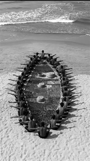 TAAD on Instagram: "Subodh Kerkar — The Fishing Boat (2019) A performance installation created with fishermen, mussel shells, and bamboo baskets. Seen from above, the bodies of the fishermen become the vessel itself — dissolving the line between man, boat, and sea. Kerkar explores the inseparability of fishermen and the ocean, suggesting a larger philosophy: in the journey of life, passengers and the vehicle are inseparable. Drone pilot: @theweaero via @subodhkerkar #taadmagazine #taadart #TAADa