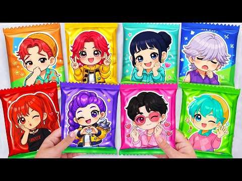 Purple VS Pink 🤗Paper Makeup Incredibox Couple Rumi x Jinu Skincare Makeup + Nail Blind Bag💄Unboxing