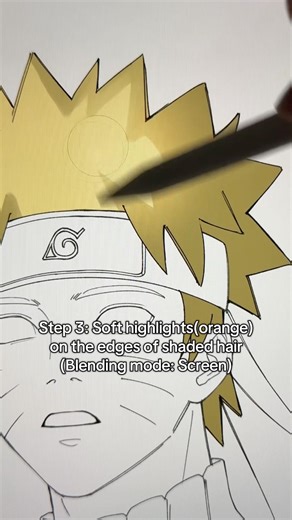 Simple coloring tutorial for anime hair✨ #fyp #shorts #shortsfeed #artshorts