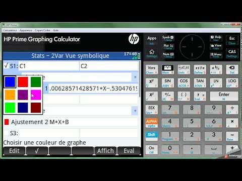 Régression linéaire avec la calculatrice HP Prime