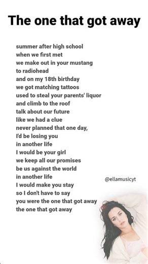 the one that got away - Katy Perry lyrics #theonethatgotaway #katyperry #song #lyrics