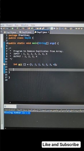 Remove Duplicates from Array | Day_21 | #Java #Arrays #Coding