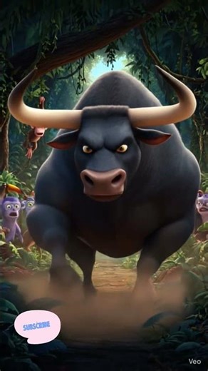 মহিষ vs বলদ 🐃🐂#shorts #animalstory #junglestory #moralstory #cartoonstory #ytshorts #viralshorts