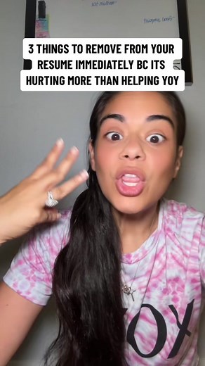 3 things to remove from your resume IMMEDIATELY because its hurting you more than its helping you 🧐 #resume #resumetips #resumehelp #newjob #newcareer #careeradvice