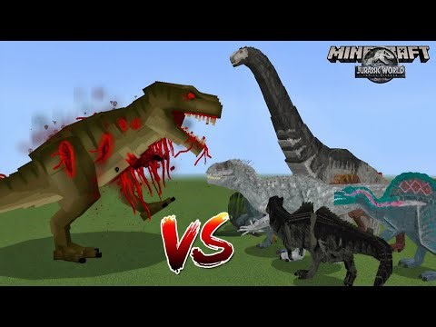 Parasitic T-rex VS Jurassic World Add-on, #minecraft