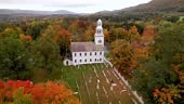 Bennington Vermont, Fall and Autumn Color Aerial
