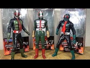 Kamen Rider THE NEXT 1, 2, and V3 Soft Vinyl Tamashii: Realistic sculpting and fixed pose soft vi...