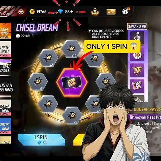 Free fire new booyah pass 😱 new event free fire 🔥 one Spin trick today #viral #shorts
