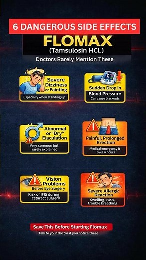 Doctors Rarely Talk About these Flomax/ Tamsulosin Side Effects