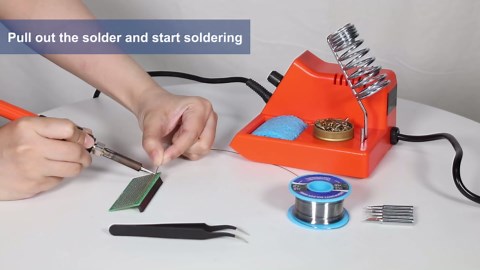 Soldering Iron - Soldering Iron Station, Anti-Static Soldering Iron Station Kit with On-Off Switch Temperature Adjustable