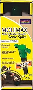 Bonide Molemax Animal Repellent Stake For Gophers and Moles, Battery Operated, Humane Repellent