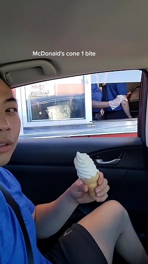 McDonald's cone 1 bite #mcdonalds #foryou #icecream @mcdonaldscanada