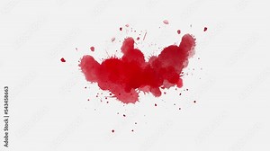 ink splatter compositing. dark red Ink Splatter Reveal the effect. Abstract slow motion transition reveal. ink brush stroke, fluid art background, overlay, alpha matte composition. Stock Video