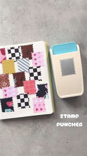 Obsessed with this stamp puncher, I will be using it for everything ⚡️✨ this is going to be my favorite tool for junk journaling, in my planner and to send snail mail with 💜 #stamps #journal #planner #journaling #stamp