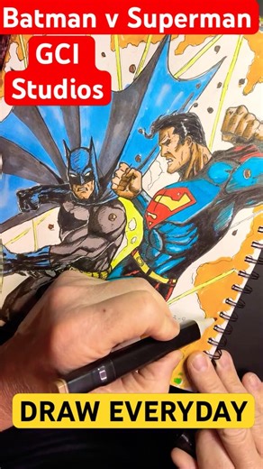Live highlight /BATMAN VS SUPERMAN / DC COMICS / GCI STUDIOS / DRAW EVERYDAY #dcmultiverse