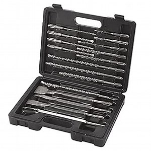 Hammer Drill Bit Set SDS Plus Rotary Bit Carbide-Tipped Double Flute 17Pcs Chisels Concrete Masonry Hole Tool with Storage Case