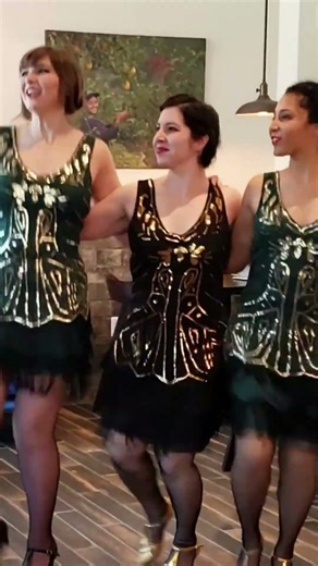 ☕💃 Kickline in the coffee line!