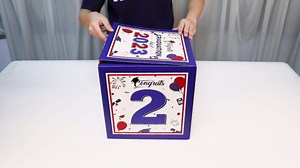 Graduation Balloon Boxes, 4pcs Gray Silver with GRAD 2023 Letter for Class of 2023 Party Decor