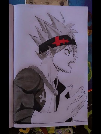 How to draw side profile tutorial | Asta | Black Clover 🍀| #drawing #asta #tutorial #viral #shorts