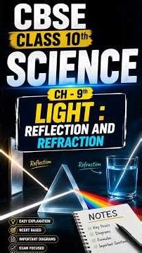 CBSE Class 10 Sci | Ch - 9 – Light: Reflection and Refraction | Complete Notes | NCERT | Board Exam