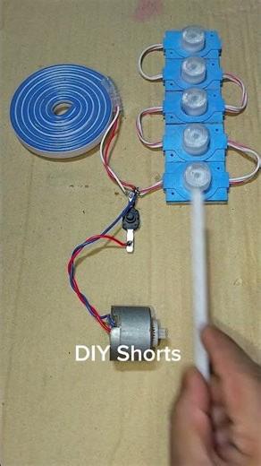 Powering 5 LED Light and Neon Strip Light With Rack and Gear #dcmotor #tech #shorts