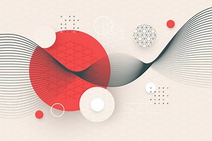 Minimalistic Japanese Art Desktop Wallpaper - Traditional Geometric Design - Etsy