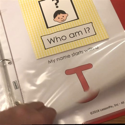 LessonPix on Instagram: "Who Am I book. My students love looking through this class book and guessing who is under the flap. Using LessonPix, I used picture cards template with 2 pictures per page (1 column, 2 rows, white border) and placed htem in a page holder sleeve. I glued a flap on top of the top picture."