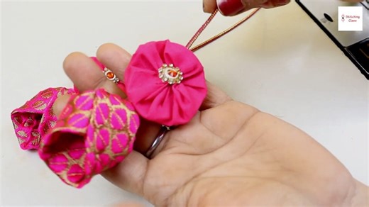 46K views · 1.3K reactions | Easy latken making tutorial | how to make fabric flower latkan| latkan banane ka tarika #stitchingclass #latkandesign | Stitching Class | Facebook