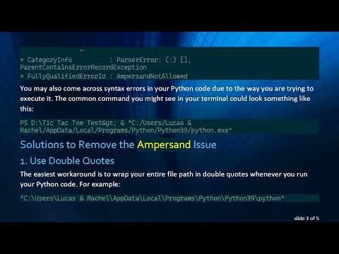 How to Fix the Ampersand Issue in Your File Path When Running Python Code