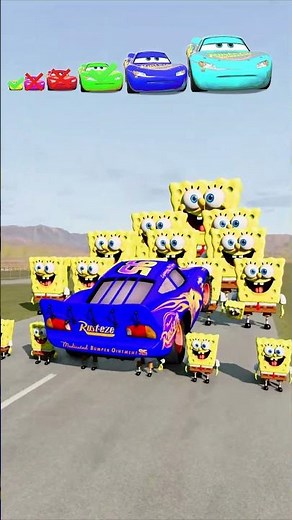 Big & Small Lightning Mcqueen vs Big & Small SpongeBobs