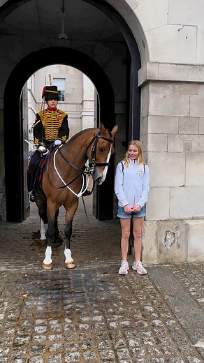 Amazing Connection!!! #london #royalguard #england #royalhorse #tourist #pranks | Royal Guards of The King