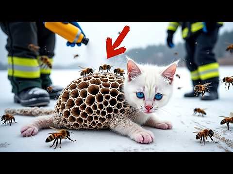 Rescue Team Saves Kitten Infested with Bees and Barnacles | A Heartwarming Survival Story