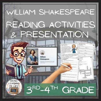 William Shakespeare Close Reading & Comprehension Activities | 3rd–4th Grade